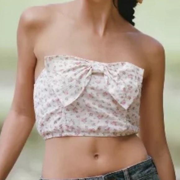 Brand new by Anthropologie floral bow bustier top - Picture 2 of 2
